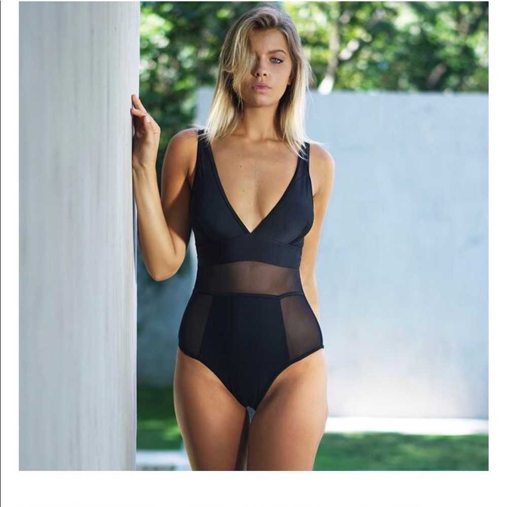 NWT Black Mesh Cupshe One Piece Bathing Suit